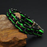 17mm Green Yellow Red Bangle Heavy Men Motorcycle Biker Chain Bracelet