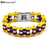 17mm Green Yellow Red Bangle Heavy Men Motorcycle Biker Chain Bracelet