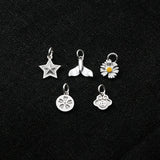 925 Sterling Silver Rope Bracelet Fish Flower Daisy Lock