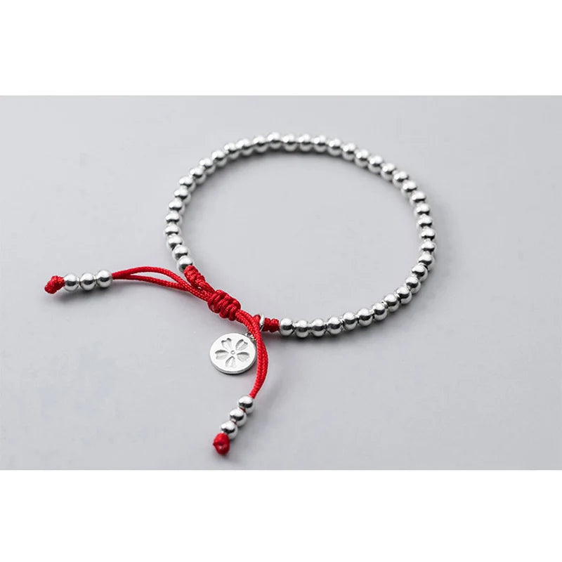 925 Sterling Silver Rope Bracelet Fish Flower Daisy Lock