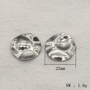 22mm 100pcs Stainless Steel Pendant Round-Shape Charm DIY Jewelry Making