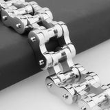 22mm Stainless Steel Silver Biker Men's Bracelet Motorcycle Chain Punk Rock Roll