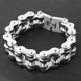 22mm Stainless Steel Silver Biker Men's Bracelet Motorcycle Chain Punk Rock Roll