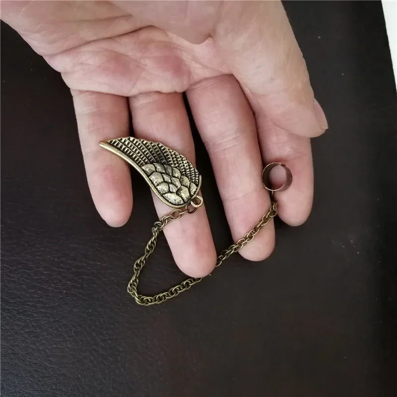 Feather Tassel Chain Ear Cuff Stud Earring Vintage Gothic Jewelry