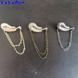Feather Tassel Chain Ear Cuff Stud Earring Vintage Gothic Jewelry