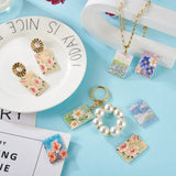 22pcs Flower Acrylic Pendants Embossed Printed Dangle Charms for Jewelry Making