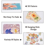 22pcs Flower Acrylic Pendants Embossed Printed Dangle Charms for Jewelry Making