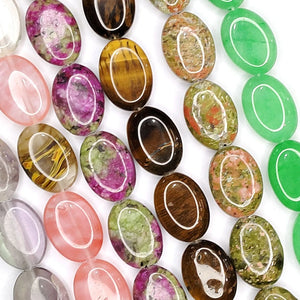 22pcs Oval Opal Crystal Agate Loose Bead Pendant DIY Earrings Necklace
