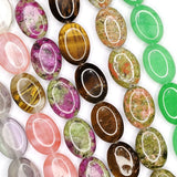 22pcs Oval Opal Crystal Agate Loose Bead Pendant DIY Earrings Necklace