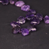 Dark Amethysts Faceted Slab Nugget Loose Beads - 22pcs/strand