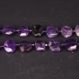 Dark Amethysts Faceted Slab Nugget Loose Beads - 22pcs/strand