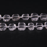 Natural Clear Crystal Faceted Slab Nugget Loose Beads Quartz Stone