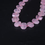 22pcs Rose Quartzs Faceted Slab Nugget Loose Beads for Jewelry Making