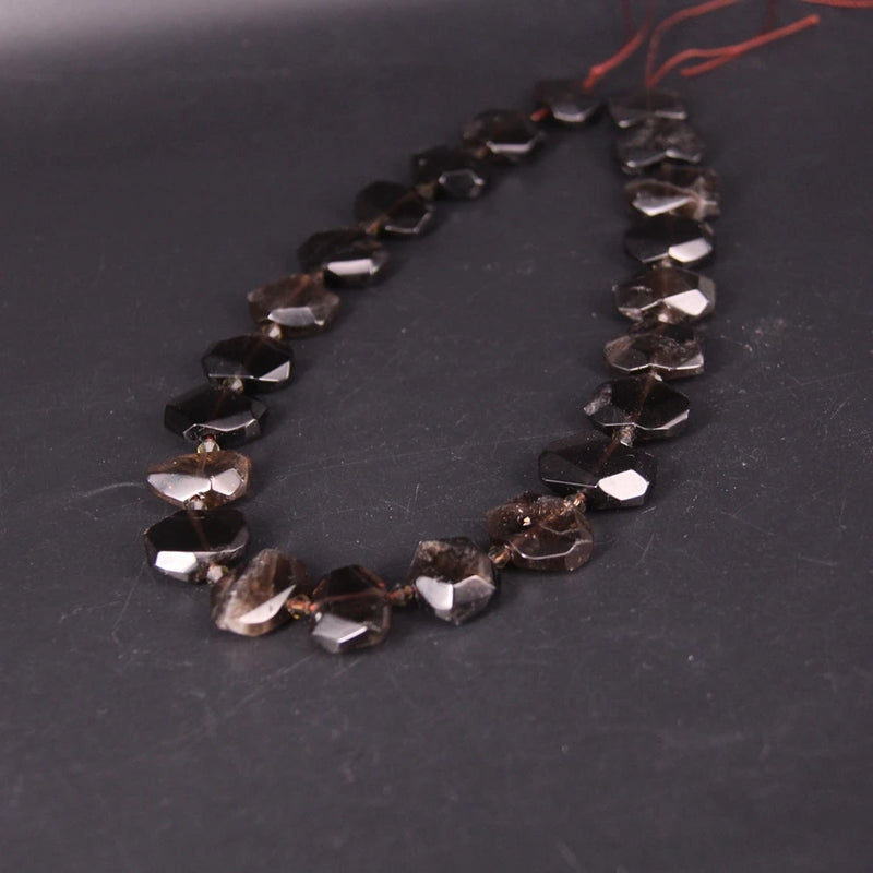 Natural Smoky Quartzs Faceted Slab Nugget Beads for Jewelry Making