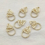 Real Plating CZ Butterfly Charm Pendant 10pcs