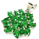 925 Sterling Silver Pendant with Golden Citrine Ruby Emerald Tanzanite