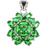 925 Sterling Silver Pendant with Golden Citrine Ruby Emerald Tanzanite