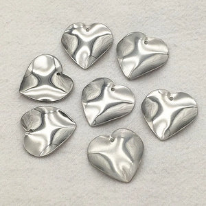 100pcs 304 Stainless Steel Heart Charm Pendants for DIY Jewelry Making