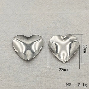 100pcs 304 Stainless Steel Heart Charm Pendants for DIY Jewelry Making