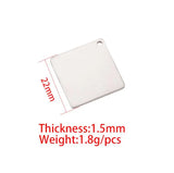 20Pcs/Lot Stainless Steel Square Charms for DIY Jewelry Making