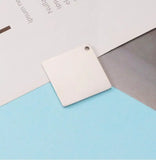 20Pcs/Lot Stainless Steel Square Charms for DIY Jewelry Making