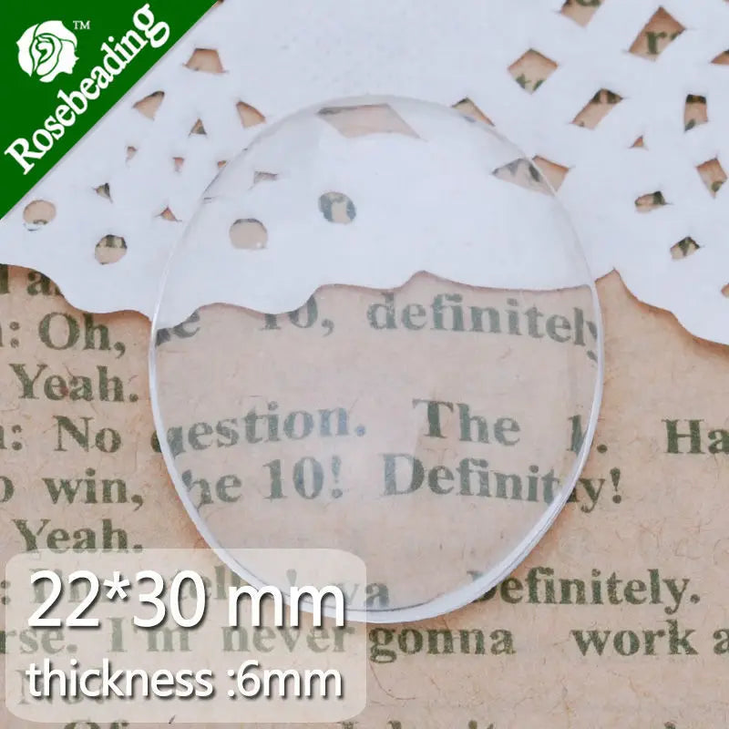 22x30mm Oval Clear Crystal Glass Cabochon Flat Back 50pcs/lot