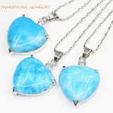 Chain Heart Drop Pendant Natural Jades Stone Necklace Charm Pendants B3348