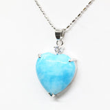 Chain Heart Drop Pendant Natural Jades Stone Necklace Charm Pendants B3348