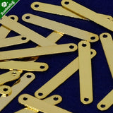 22x3mm Brass Rectangle Stamping Blank Bar with 2 Holes - Set of 20