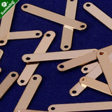 22x3mm Brass Rectangle Stamping Blank Bar with 2 Holes - Set of 20