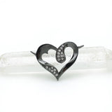 Micro Pave Clear CZ Heart Charm Double Circles Men Women Bracelet Jewelry