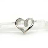 Micro Pave Clear CZ Heart Charm Double Circles Men Women Bracelet Jewelry