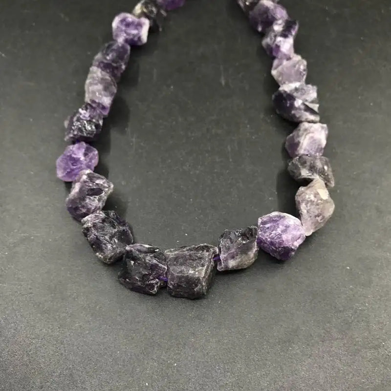 Raw Crystal Nugget Beads Amethysts Fluorite Pendant