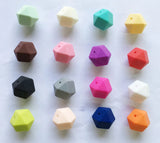 23.2MM Geometric Hexagon Silicone Beads Lot of 20pcs