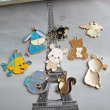 Dripping Colorful Alloy Animal Charms for DIY Jewelry Making