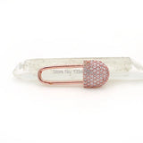 Micro Pave Clear CZ Lock Charm for Necklaces Jewelry