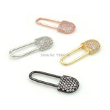 Micro Pave Clear CZ Lock Charm for Necklaces Jewelry