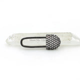 Micro Pave Clear CZ Lock Charm for Necklaces Jewelry