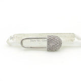 Micro Pave Clear CZ Lock Charm for Necklaces Jewelry
