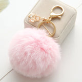 Fluffy Artificial Fur Ball Key Chain Pompons Keychain Women Car Bag Key Ring
