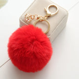 Fluffy Artificial Fur Ball Key Chain Pompons Keychain Women Car Bag Key Ring