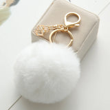 Fluffy Artificial Fur Ball Key Chain Pompons Keychain Women Car Bag Key Ring