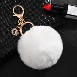 Fluffy Artificial Fur Ball Key Chain Pompons Keychain Women Car Bag Key Ring