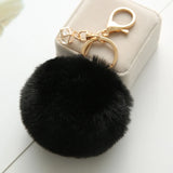 Fluffy Artificial Fur Ball Key Chain Pompons Keychain Women Car Bag Key Ring