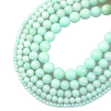 Natural Stone Beads Aquamarine Jade Round Loose Beads for DIY Jewelry Making