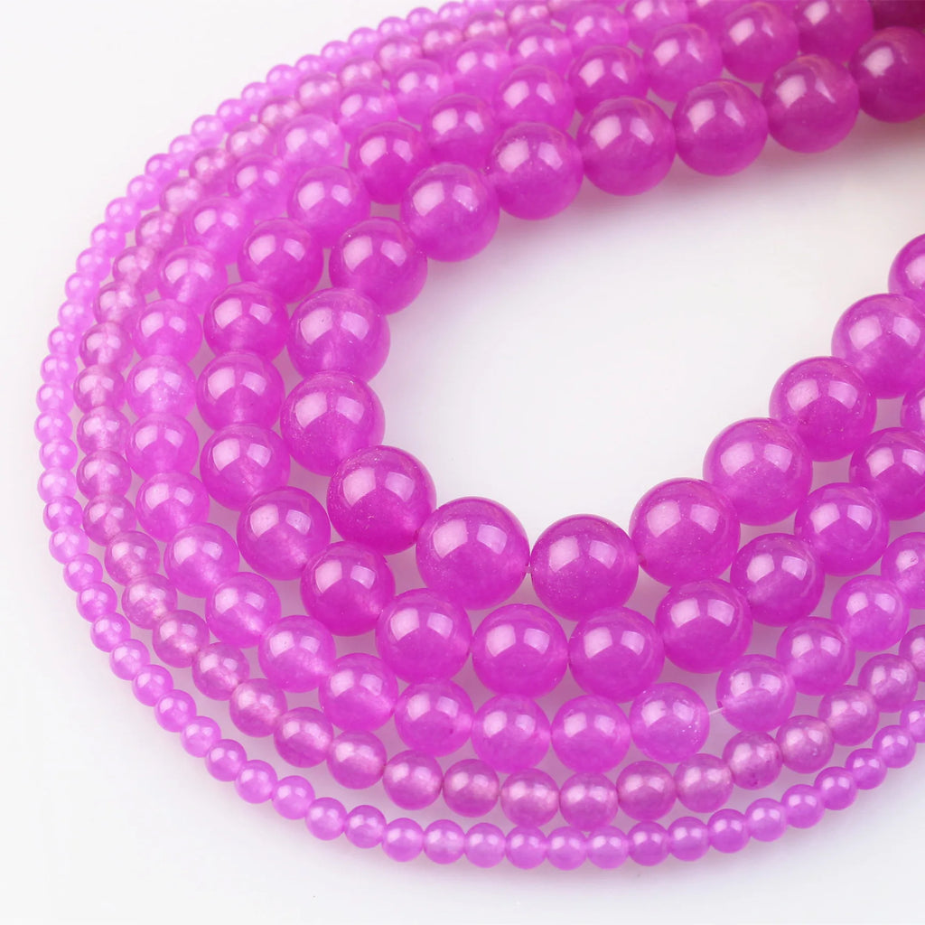Natural Stone Beads Aquamarine Jade Round Loose Beads for DIY Jewelry Making