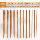 23pc Tunisian Crochet Hooks Set 3-10mm Bamboo Knitting Needle Bead Carbonized