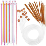 23pc Tunisian Crochet Hooks Set 3-10mm Bamboo Knitting Needle Bead Carbonized
