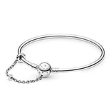 Sterling Silver Bracelet Butterfly Flower Pendant with Diamonds
