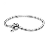 Sterling Silver Bracelet Butterfly Flower Pendant with Diamonds